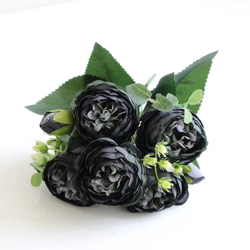 Silk Peony Bouquet Roses Flowers